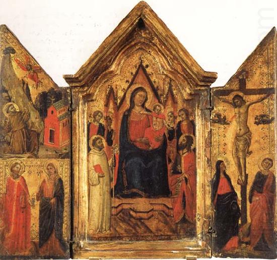 Jacopo del Casentino Madonna and Child Enthroned with SS.Bernard and John the Baptist and Four Angels china oil painting image